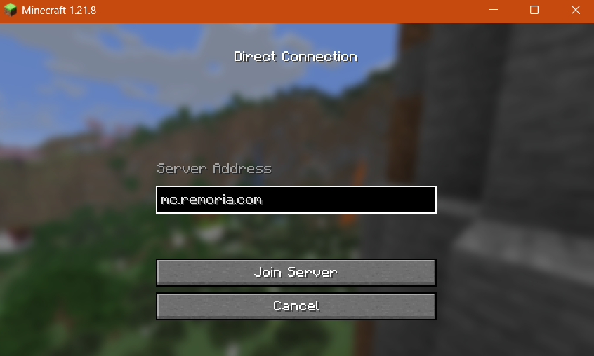 Java direct connection screen
